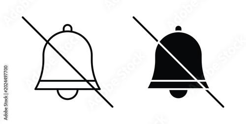Foto Notification off icon vector art set