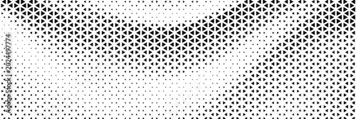 Abstract geometric black and white graphic design print halftone triangle pattern