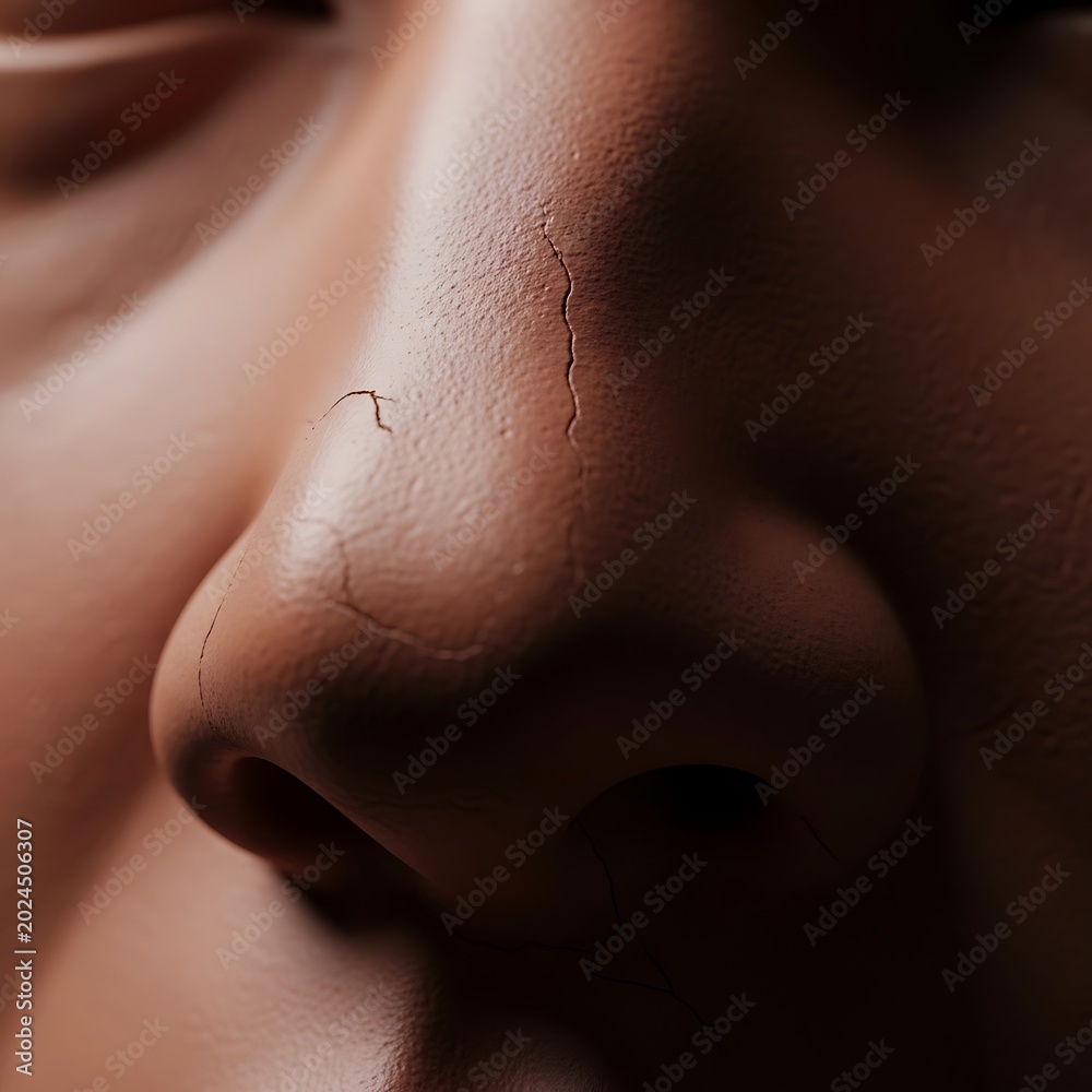 Fototapeta premium Close-up of human nose skin.