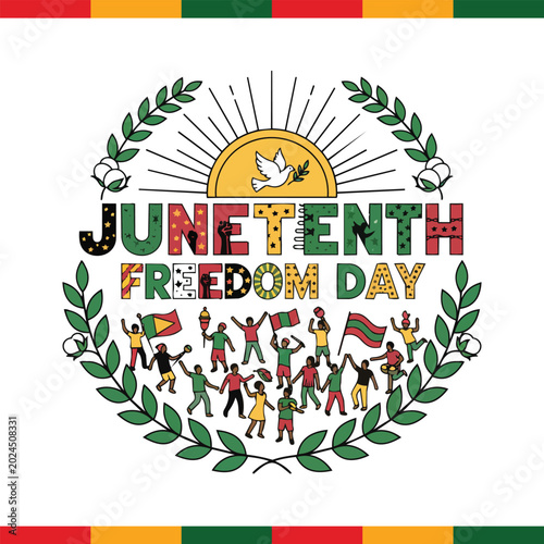 Celebrating Juneteenth Freedom Day Background Event stock illustration.