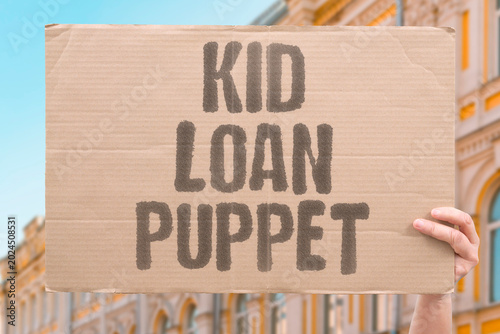 Принти на полотні "Kid Loan Puppet" Algorithmic childhood debt servitude and puppet politics are the same pattern