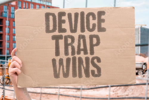 Konstfotografi "Device Trap Wins" Devices trap children debt traps adults and politics traps voters by design