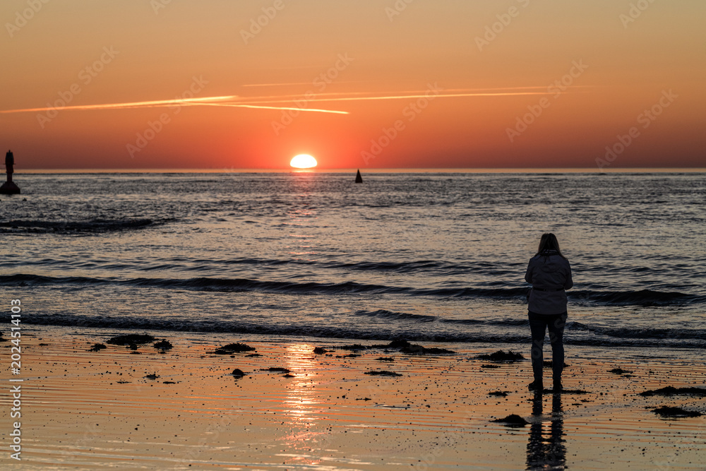 Fototapeta premium Es wird Abend auf Norderney