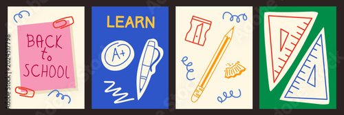 Foto Back to school posters set