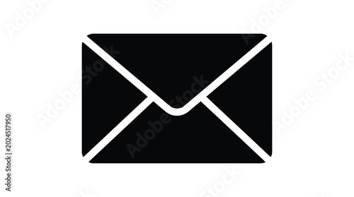 Email icon black and white envelope symbol on white background