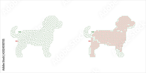  A challenging dog maze for puzzles and games