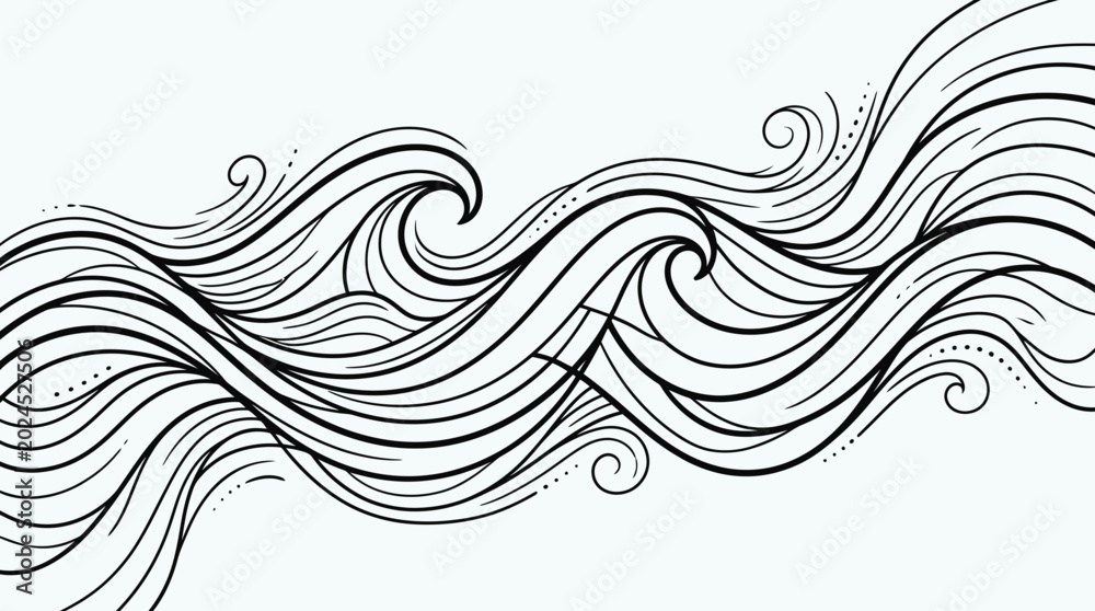 Fototapeta premium Abstract Black and White Wavy Lines Pattern