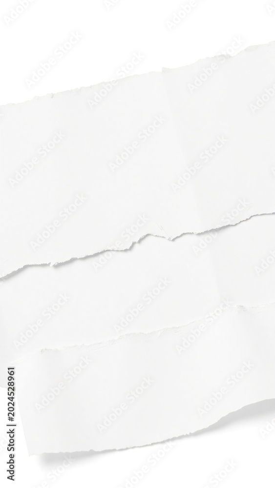 Fototapeta premium Torn White Paper Sheets Isolated on Transparent Background