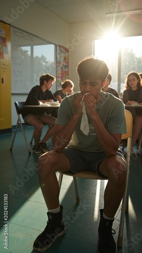 Hispanic Student in Support Group Discussion at School