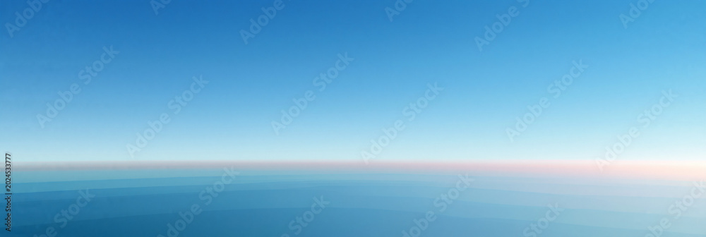 Obraz premium Serene Ocean Horizon: Tranquil Blue Skies and Calming Coastal Scenery