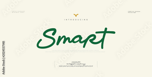 Photos Script elegant alphabet letters font logo
