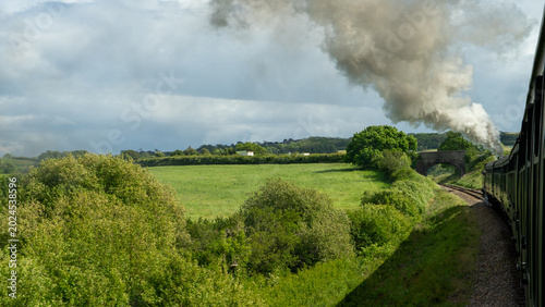 Photos Swanage steam railway with steam train coming into station in Dorset