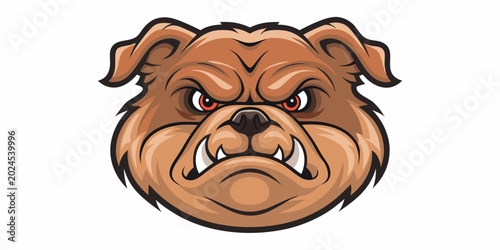 Fotografía angry bulldog mascot illustration on a white background