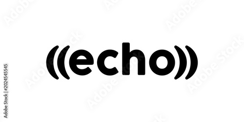 Minimalist text echo logo design, typography echo logo. word mark echo logo symbol vector