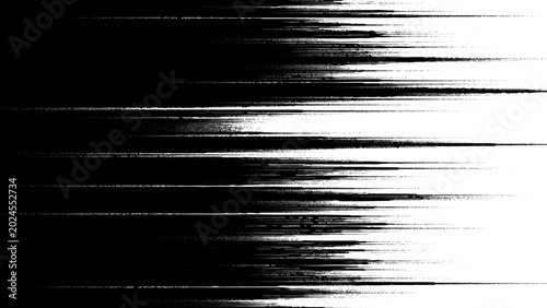 Photos Abstract digital glitch effect with horizontal white lines on black background