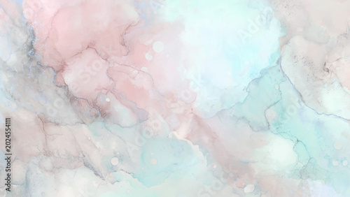 Canvas Print Abstract pastel colored watercolor background with soft pink blue and gray hues