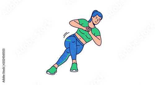 Quadro em tela Man experiencing stomach pain or cramp.