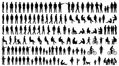 Fotografía CAD block library of human figures in silhouette for architectural designs and u