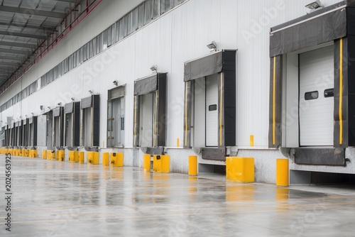 Industrial Warehouse Loading Docks Ready for Operations