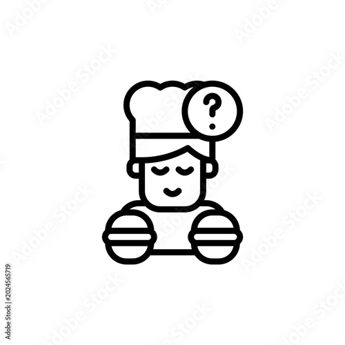 Learn to be a chef outline icon and illustration