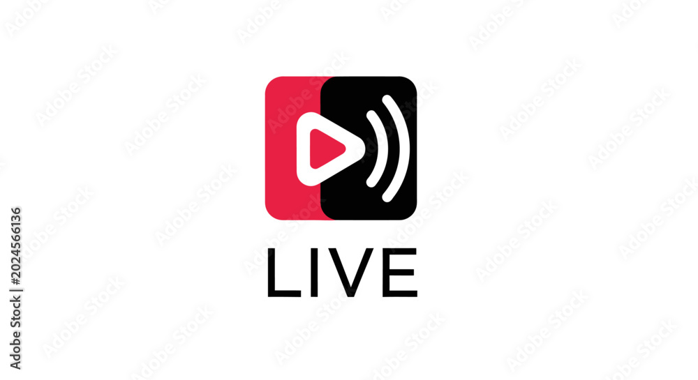 Fototapeta premium Live Streaming Icon for Digital Content and Broadcasts.