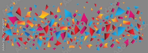 Vibrant Multi colored Paper Confetti Horizontal Banner Vector for Festive Celebration