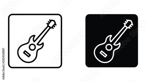 Fotografía Electric guitar icon in contrasting background