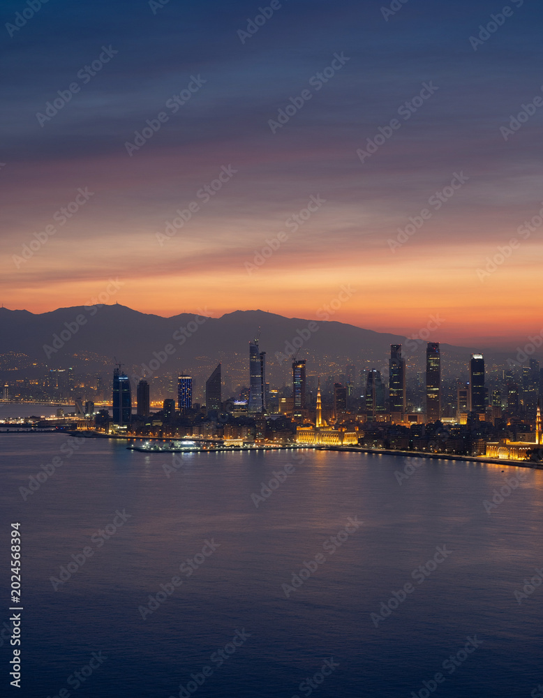 Obraz premium seattle skyline at sunset