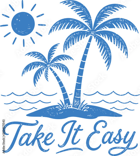 Obraz na plátne Take It Easy Tropical Palm Tree Design
