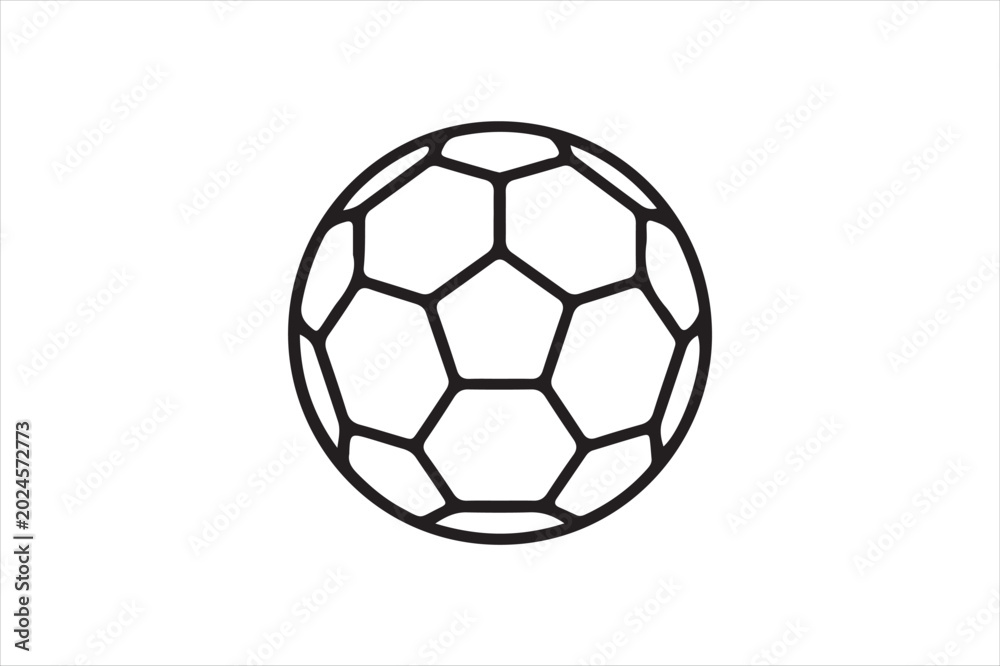 Fototapeta premium Outline Soccer Ball Vector Illustration Design