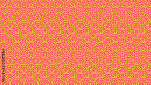 Japanese Seamless Orange Geometric Pattern Background Design