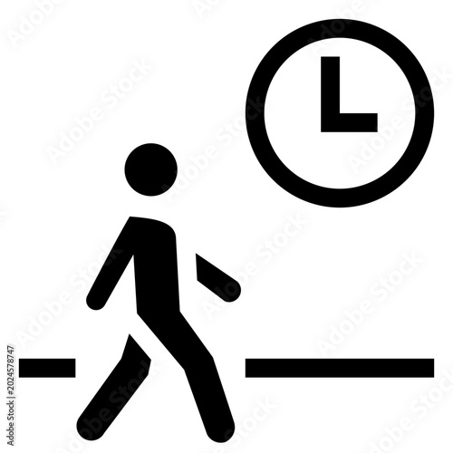 Quadro em tela Pedestrian and Clock Time Icon