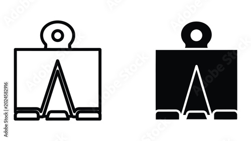 Tableau sur toile Black and white balance scale icon with hook