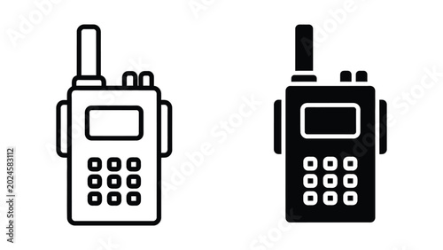 Two walkie-talkie radios side by side illustration