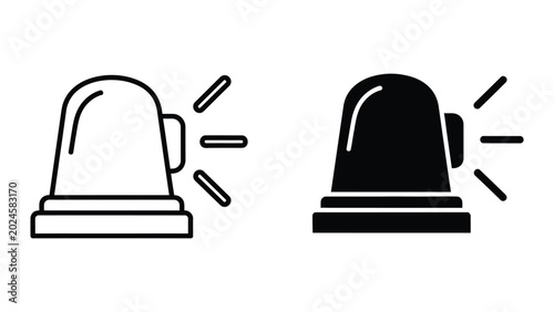 Tableau sur toile Police light bar flashing on emergency vehicle