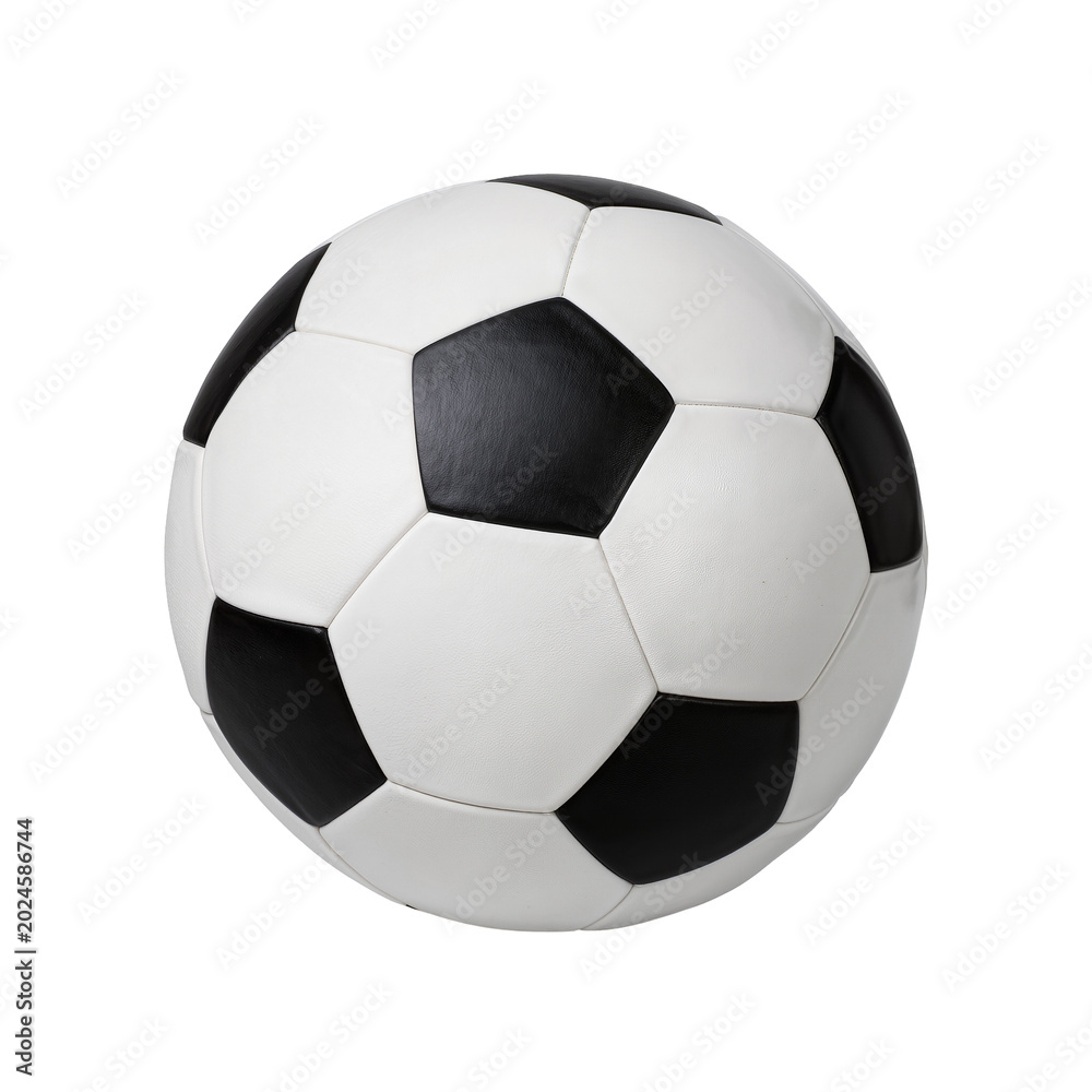 Fototapeta premium Isolated black and white football, spherical sports equipment for games and training