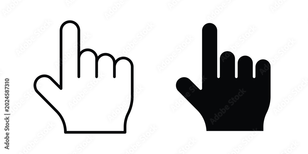 Fototapeta premium Hand pointer icon graphic set. Vector icons