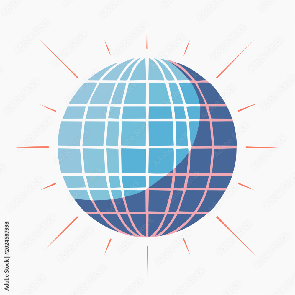 Obraz premium Abstract Globe with Light Rays