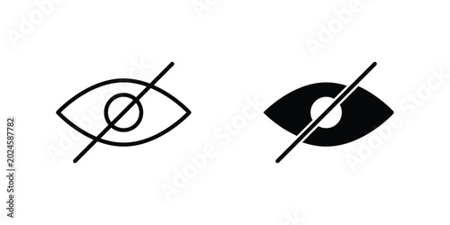 Hide icon graphic set. Vector icons
