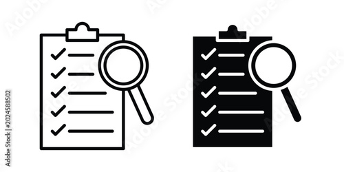 Canvas Print Inspection icon graphic set. Vector icons