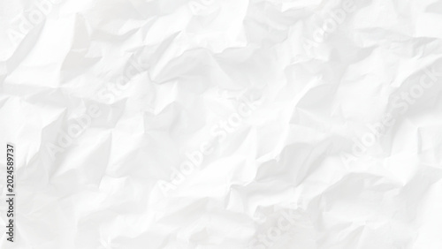 Crumpled white paper texture background with creases and folds abstract design element