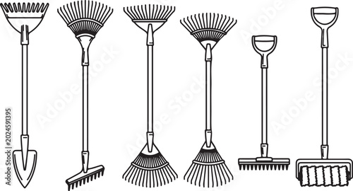 Schilderij op canvas Set of vintage oil lamps and lanterns illustrations vector Vector