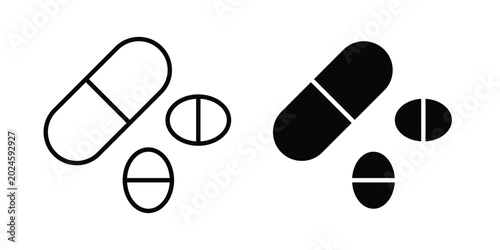 Foto Pill icon graphic set. Vector icons