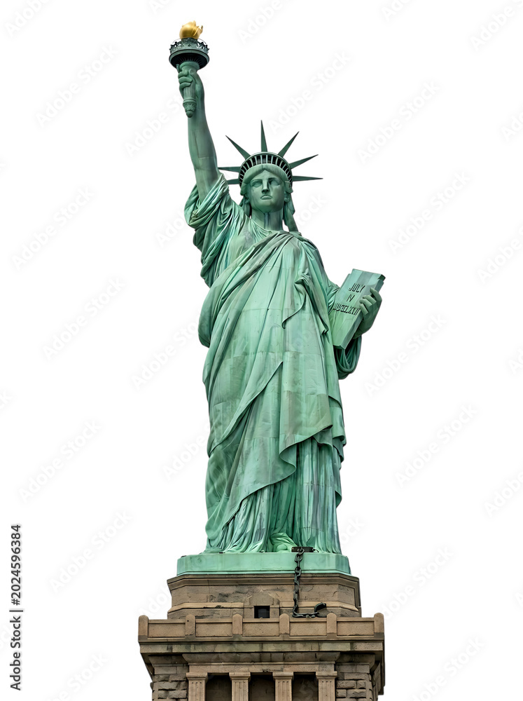 Fototapeta premium Statue of Liberty with transparent background, iconic US landmark