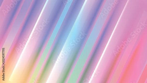 Holographic Style Pastel Rainbow Diagonal Striped Background Pattern