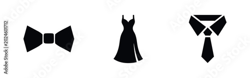 Quadro su tela Formal Wear and Fashion Clothing Apparel Icon Set