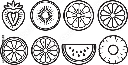 Flat design vector icons of flower and nature elements collection Vector