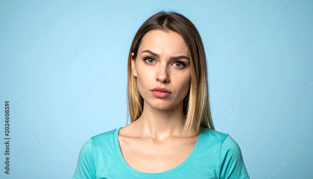 Obraz premium Confused lady looking at camera