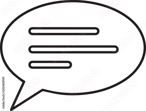 Minimalist Outline Speech Bubble Chat Icon Vector