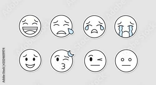 Foto Emoji faces set vector illustration